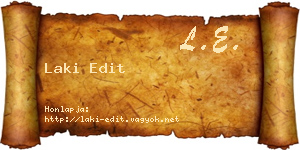 Laki Edit névjegykártya